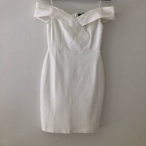 White off the shoulder bodycon dress